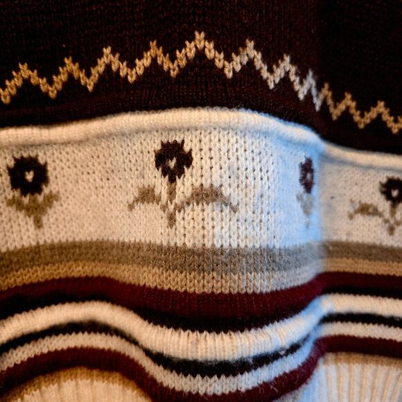 Vintage Clifton Place knits LTD. floral mock turtleneck sweater - Picture 3 of 5